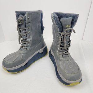 UGG Barkley Gray Leather Waterproof Snow Boots Mens Size US 9